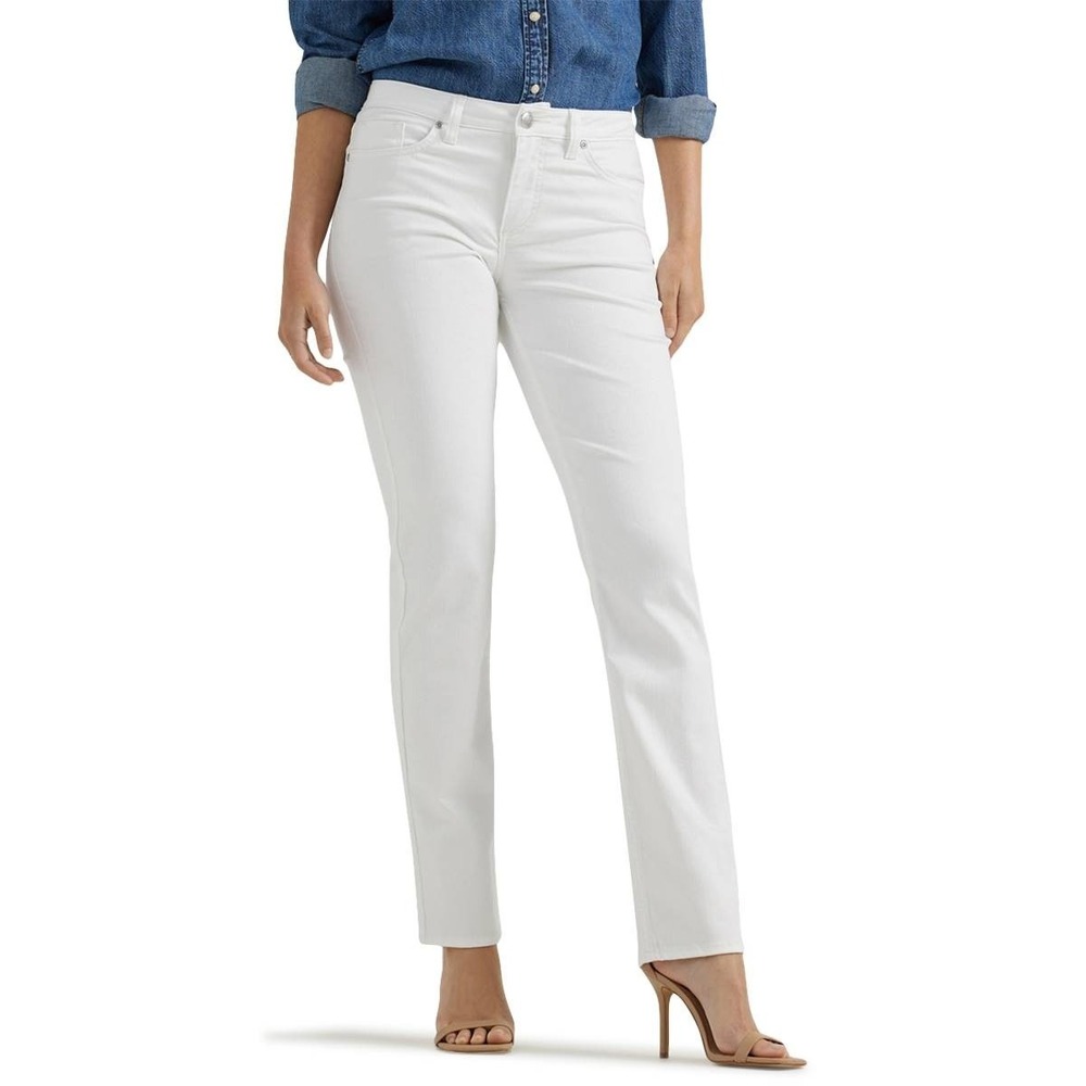 Women Lee® Legendary Straight Jeans Color: White Size: 14 AVG/REG
